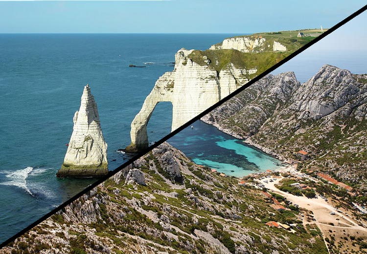 Quiz nord ou sud de la France : Falaise d'Etretat et calanque de Sormiou