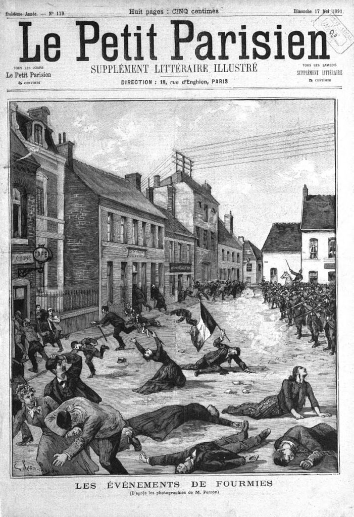Une du Journal le Petit Parisien, Évènement de Fourmies, 1891©E.GLAIR Guyot