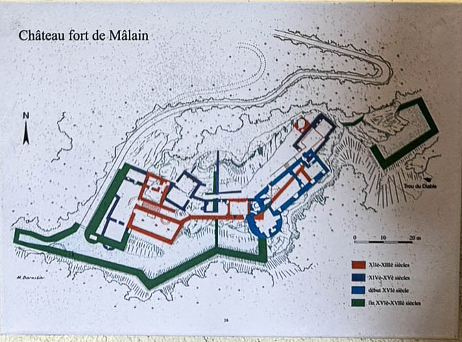 Plan de construction du château de Mâlain